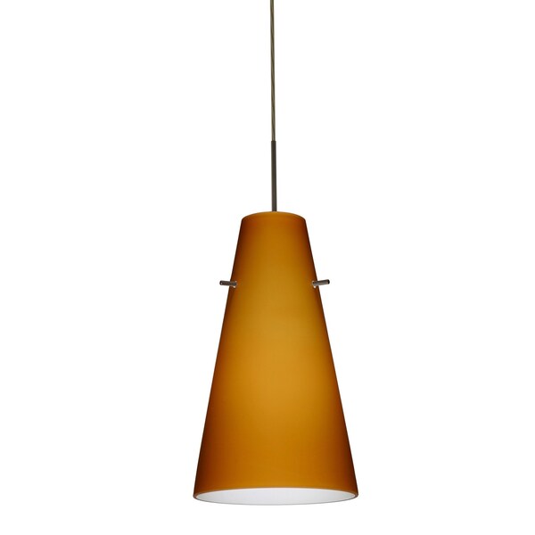 Besa Lighting Cierro Cord Pendant, Amber Matte, Bronze Finish, 1x100W Incandescent 1JT-412480-BR - main